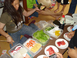 Megumi Preparing Sushi for Team SA 1