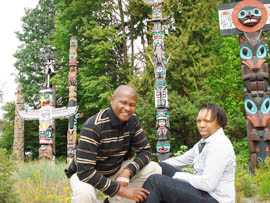Shihan Humphrey & Ursula at Totem Poles, Stanley Park 1