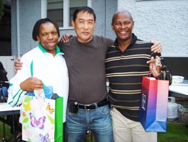 Shihan Humphrey & Ursula receives present from George Chan Shihan 1